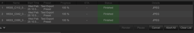 Clips in the Render Queue